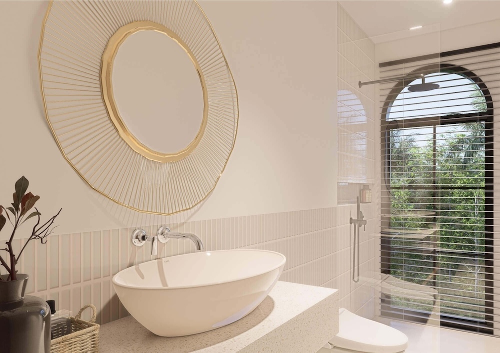 Double shower in the master bathroom