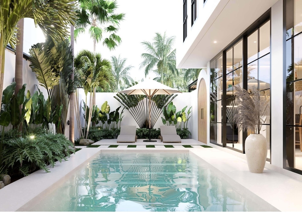 Private swimming pool at Mediterranean Villas by Prestige