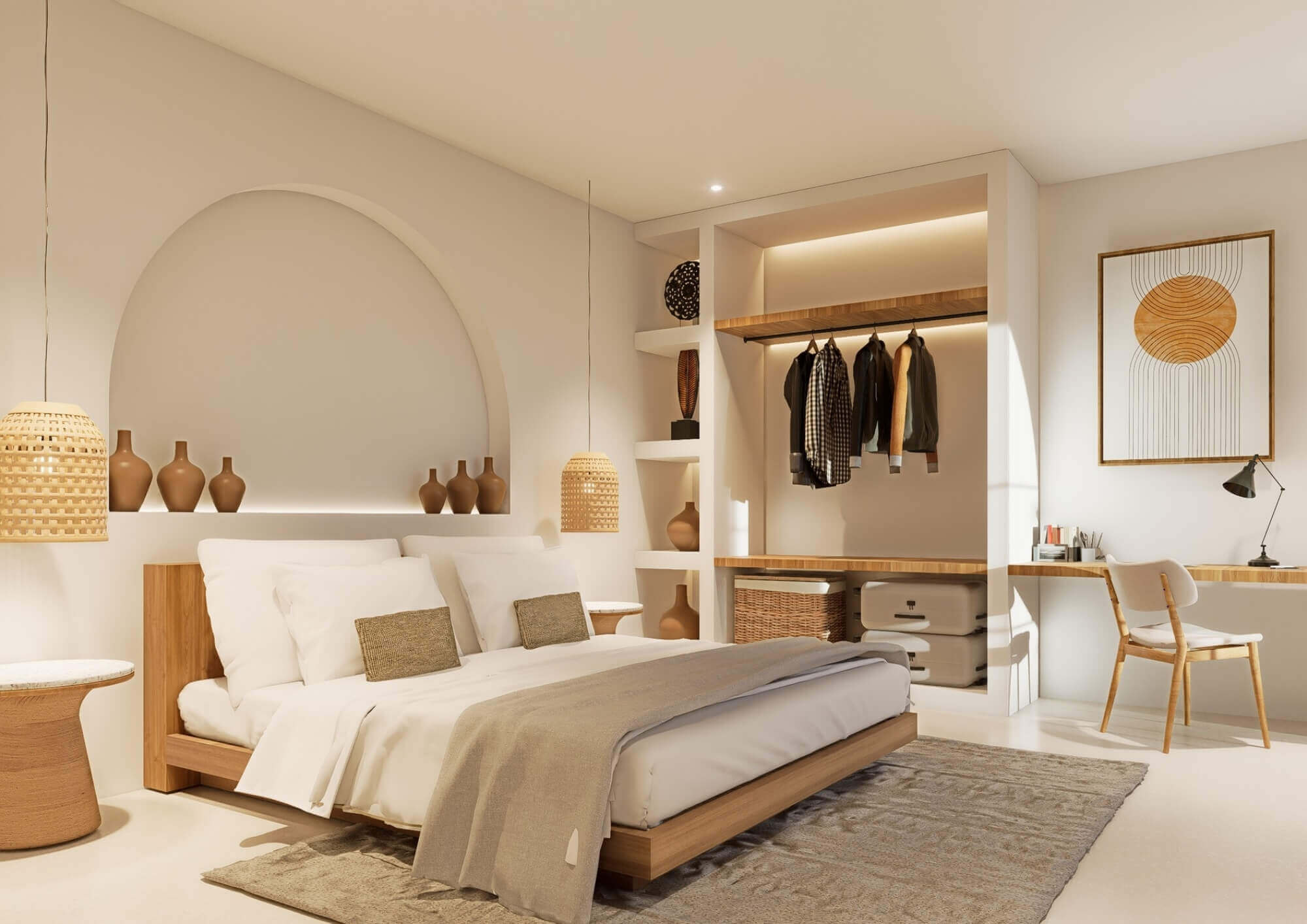 Walk-in wardrobe in the master suite